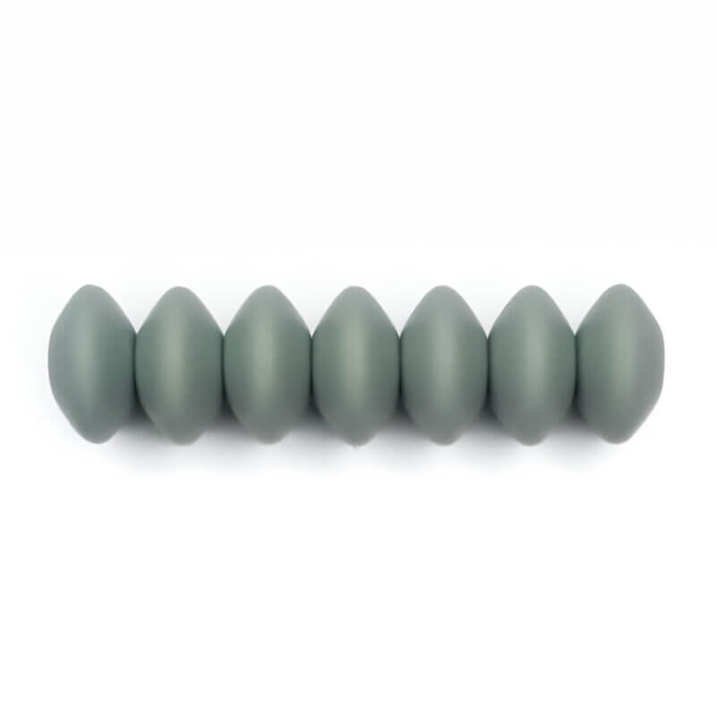 Silicone beads discus oval 12 mm thyme