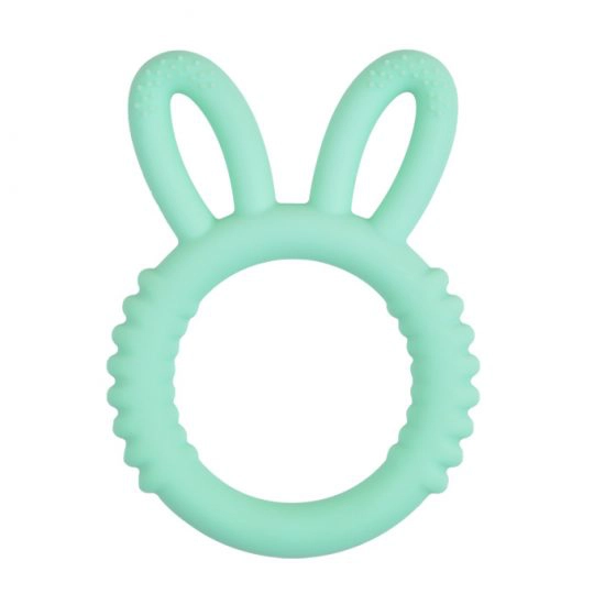 Siliconen bijtfiguur fluffy bunny mint groen bpa vrij groothandel