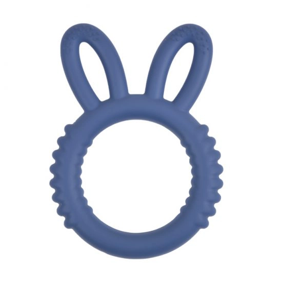 Siliconen bijtfiguur fluffy bunny navy blauw bpa vrij groothandel