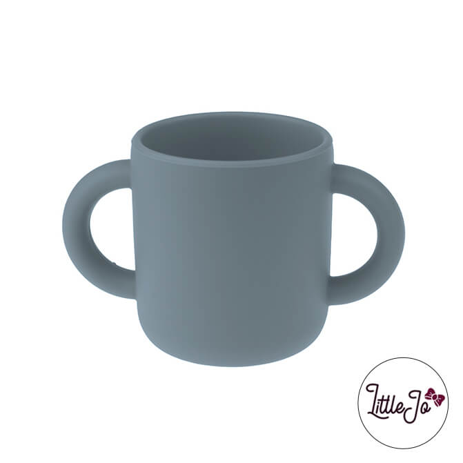 Silicone drinking mug Wholesale BPA free children's dinnerware Dark Grey