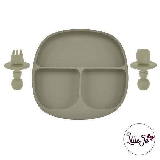 Kinderservies Baby BPA LittleJo vrij Bord en Bestek Green Tea