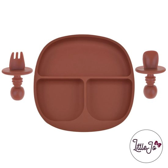 Kinderservies Baby BPA LittleJo vrij Bord en Bestek Henna
