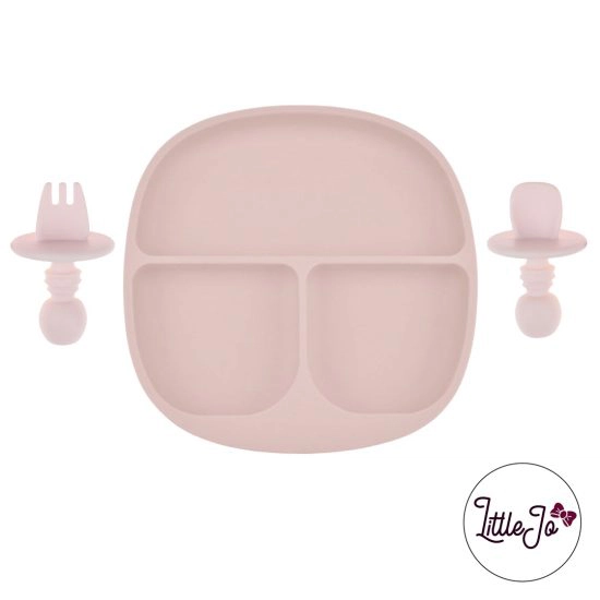 Kinderservies Baby BPA LittleJo vrij Bord en Bestek Licht Perzik