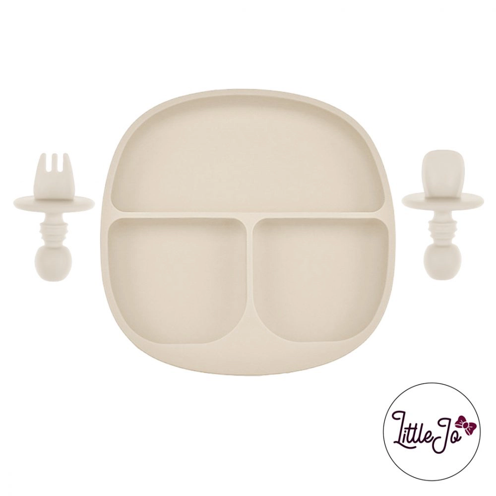 Kinderservies Baby BPA LittleJo vrij Bord en Bestek Old Lace