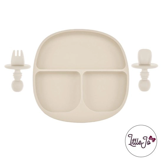 Kinderservies Baby BPA LittleJo vrij Bord en Bestek Old Lace