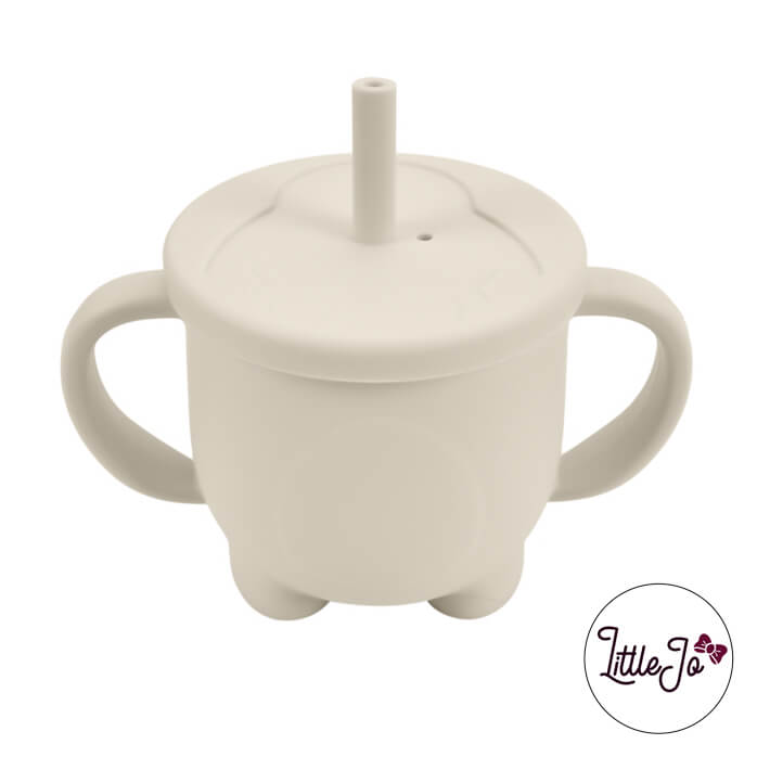 Silicone drinking cup straw EN 14372 LittleJo wholesale bpa free baby safe EN-71 old lace