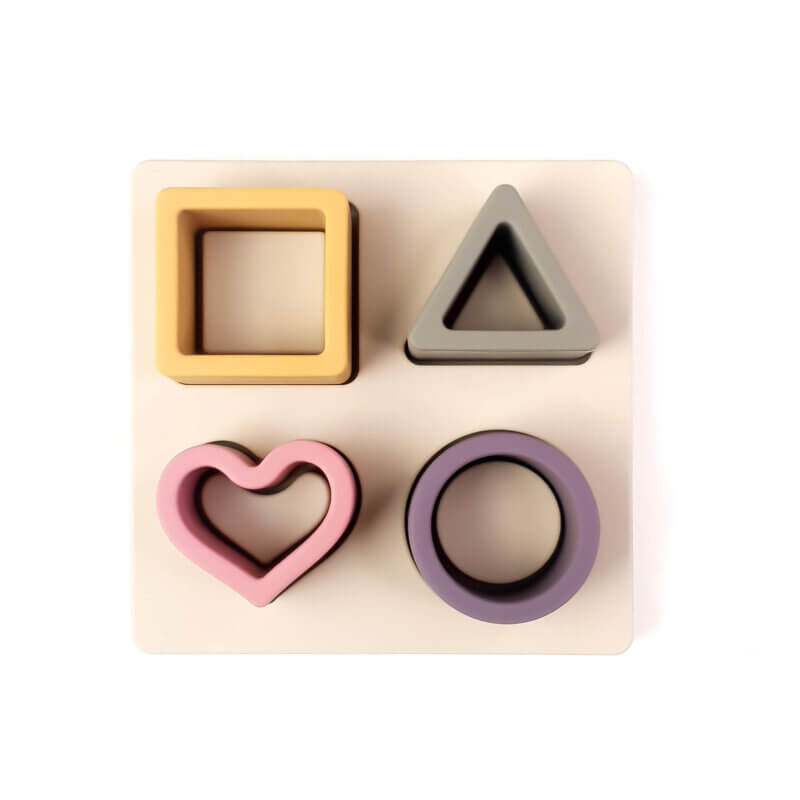 Silicone toy blocks fit geometric shapes toddler development baby safe