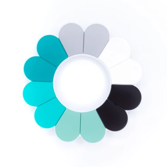 Siliconen bijtfiguur bijtspeeltje groothandel baby-accessoires LittleJo bloem Turquoise