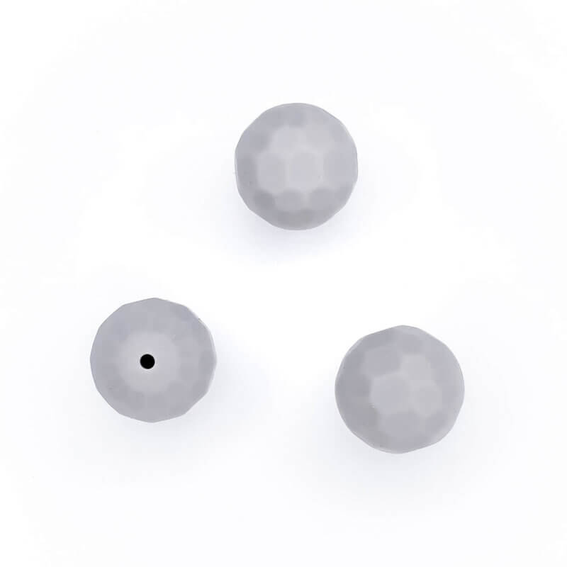 Facetto light gray wholesale silicone beads bpa free