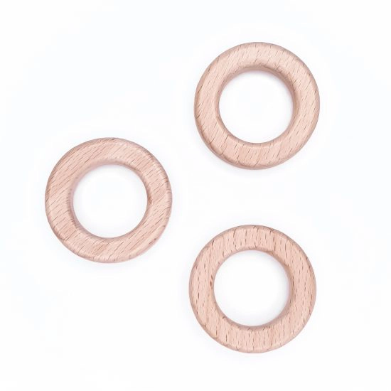 Bijtring maken beukenhouten ring plat 4,5 cm