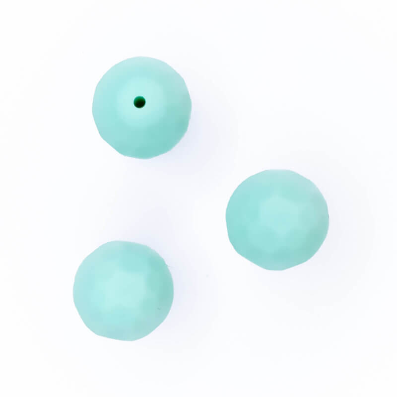Facetto mint green 16 mm silicone beads wholesale