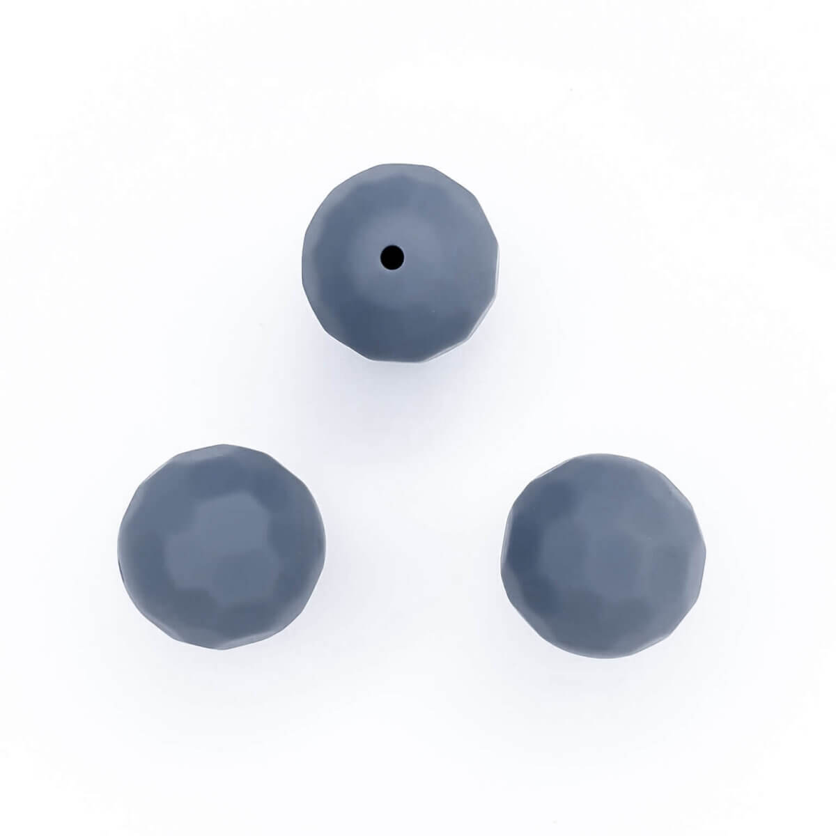 Facetto dark gray 16 mm silicone beads wholesale