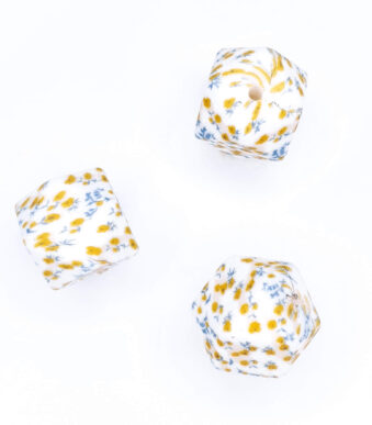 Siliconen kralen bpa vrij groothandel bloemenprint flower power hexagon