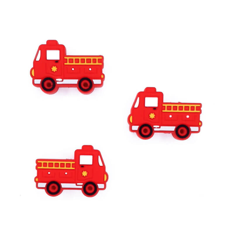 Silicone bead fire truck fire truck fire car fire red