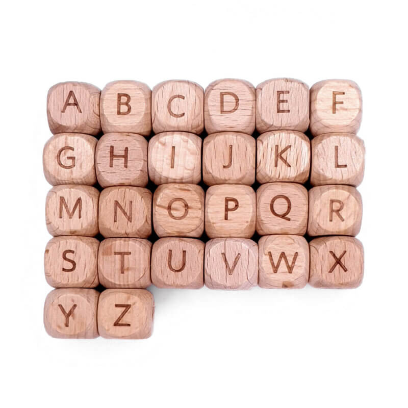 Wooden letter beads pacifier cord wholesale high quality baby safe