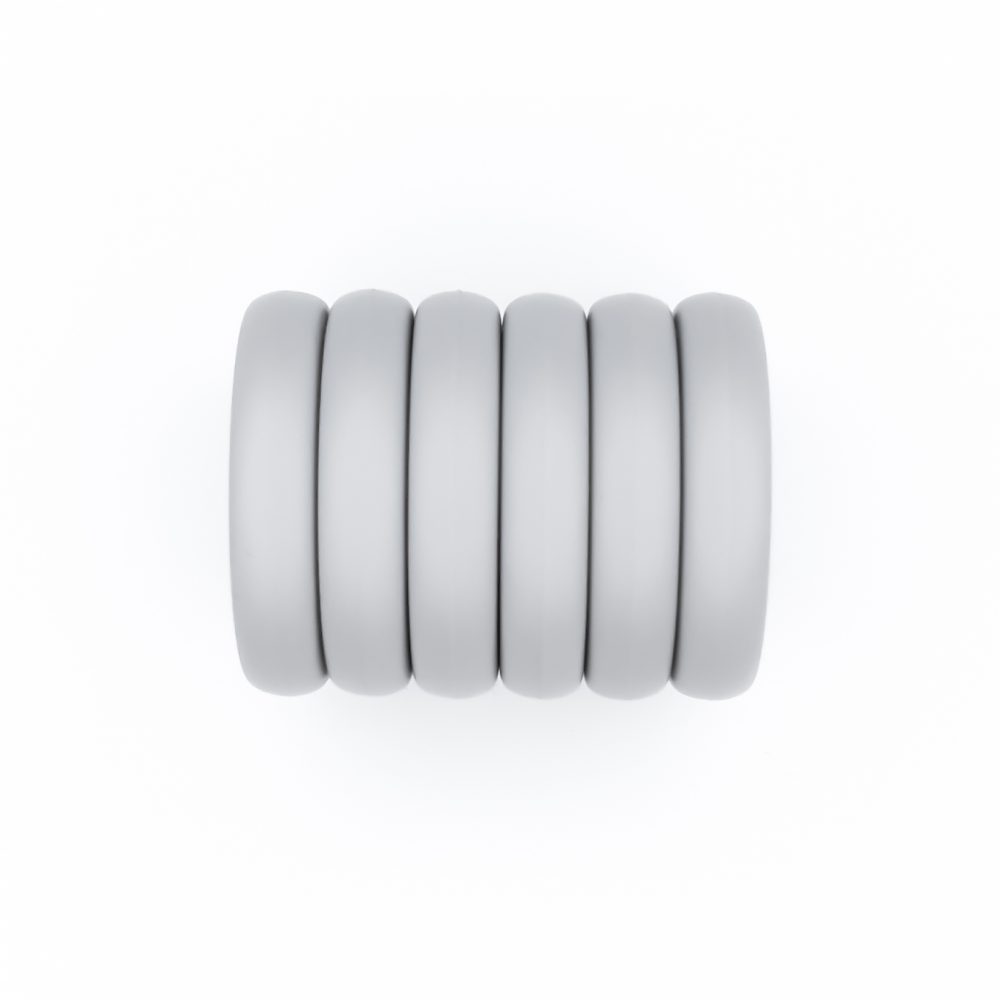Siliconen Kralen - Circlet - Plat/rond, 25 mm - Licht Grijs