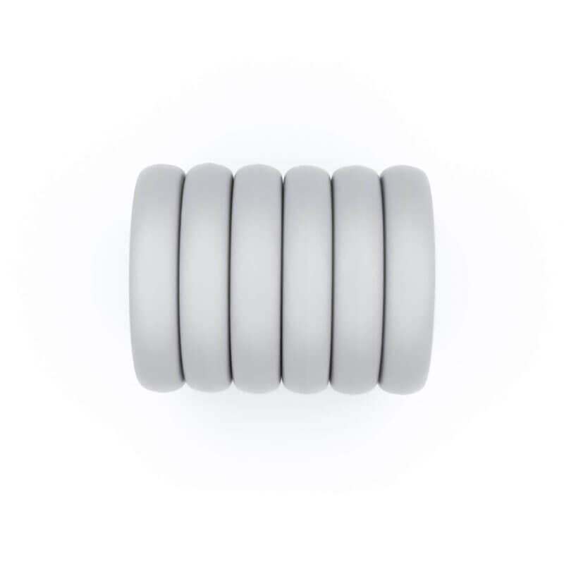 Silicone Beads - Circlet - Flat/round, 25 mm - Light Gray