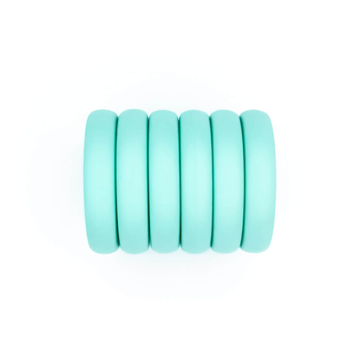 Kleurcode: Mint Groen Materiaal: 100% BPA vrij siliconen materiaal, volledig chemisch veilig getest volgens EN-71. Type: Circlet, plat en ovaal, 25 mm doorsnede Jootjes Haakcadeautjes