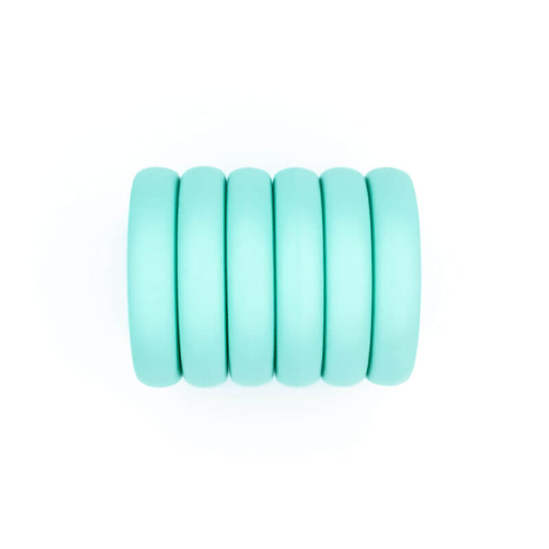 Silicone Beads - Circlet - Flat/round, 25 mm - Mint Green