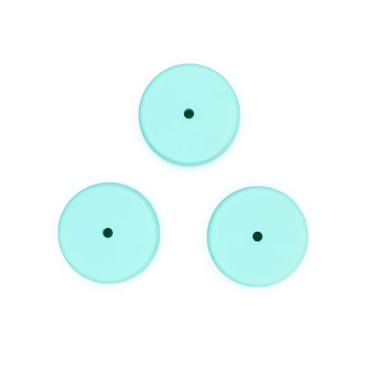 Kleurcode: Mint Groen Materiaal: 100% BPA vrij siliconen materiaal, volledig chemisch veilig getest volgens EN-71. Type: Circlet, plat en ovaal, 25 mm doorsnede Jootjes Haakcadeautjes