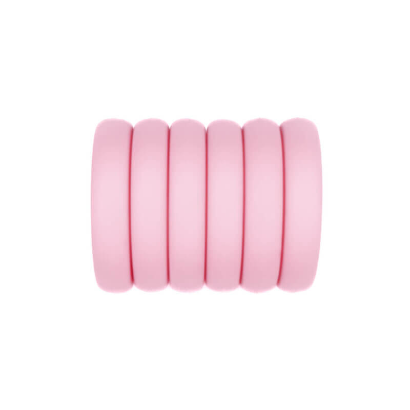 Silicone Beads - Circlet - Flat/round, 25 mm - Peach Pink
