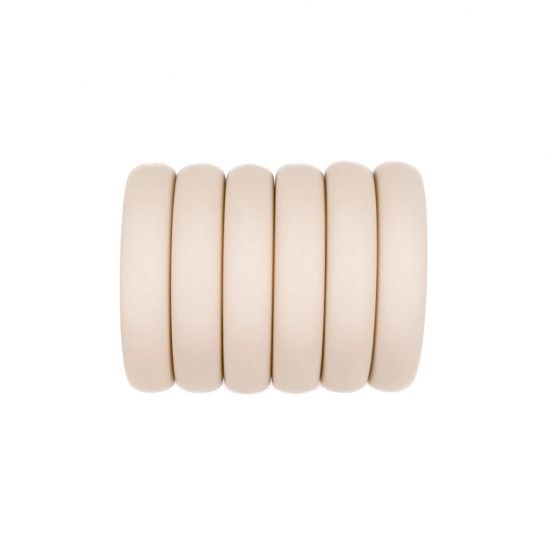 Siliconen kralen plat ovaal sleutelhanger circlet 25 mm bpa vrij groothandel