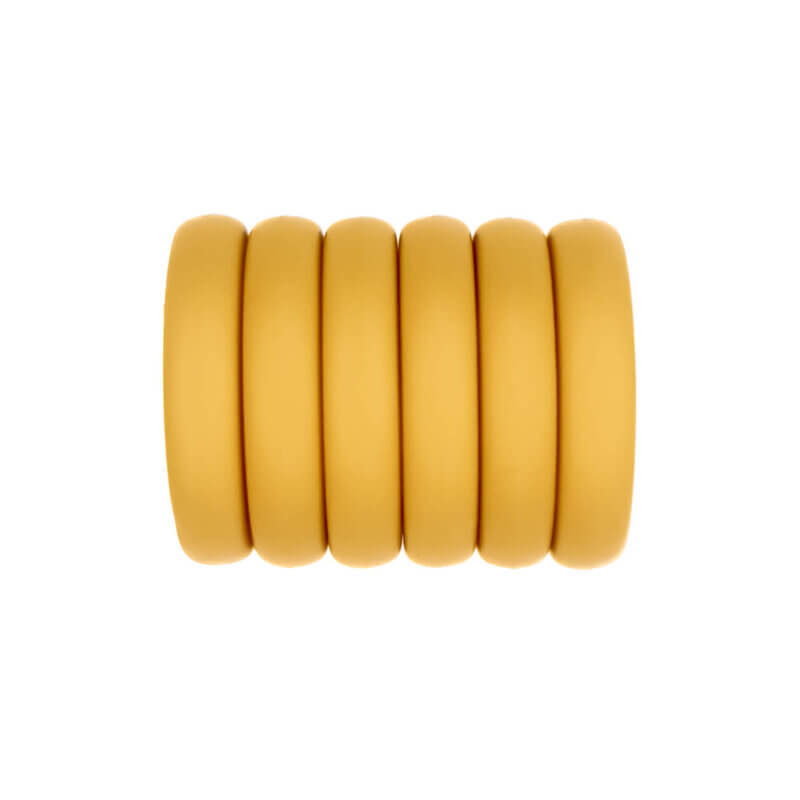 Silicone Beads - Circlet - Flat/round, 25 mm - Ochre Yellow