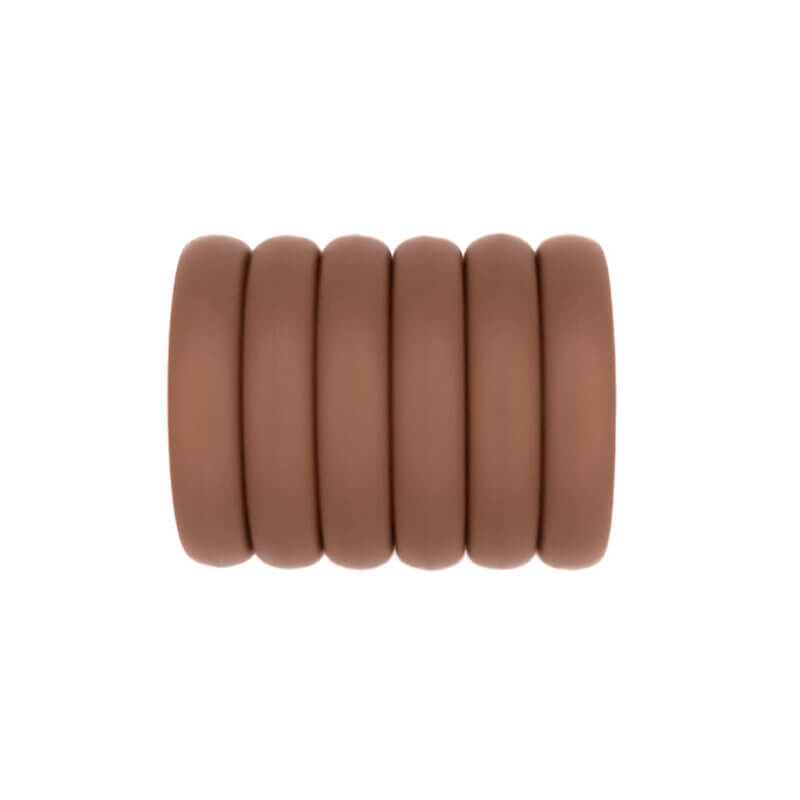 Silicone Beads - Circlet - Flat/round, 25 mm - Milk Chocolate