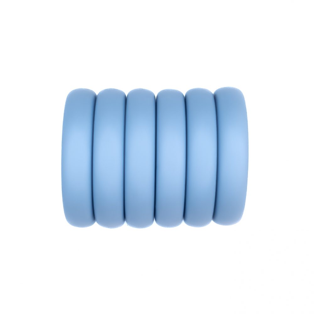 Siliconen Kralen - Circlet - Plat/rond, 25 mm - Poeder Blauw