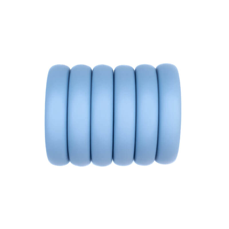 Silicone Beads - Circlet - Flat/round, 25 mm - Powder Blue