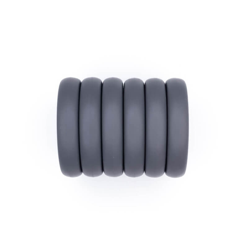 Silicone Beads - Circlet - Flat/round, 25 mm - Dark Gray