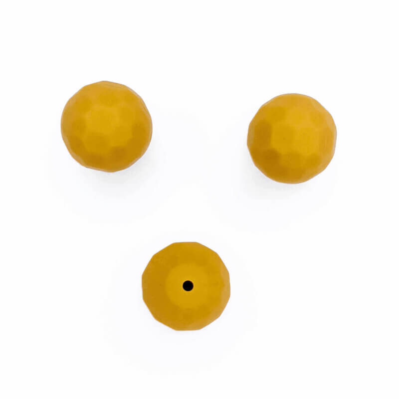 Silicone beads facetto ochre yellow wholesale buy teething ring pacifier cord