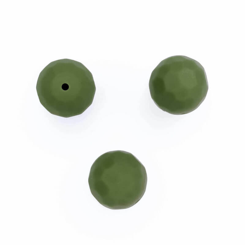 Silicone beads facetto moss green wholesale buy teething ring pacifier cord