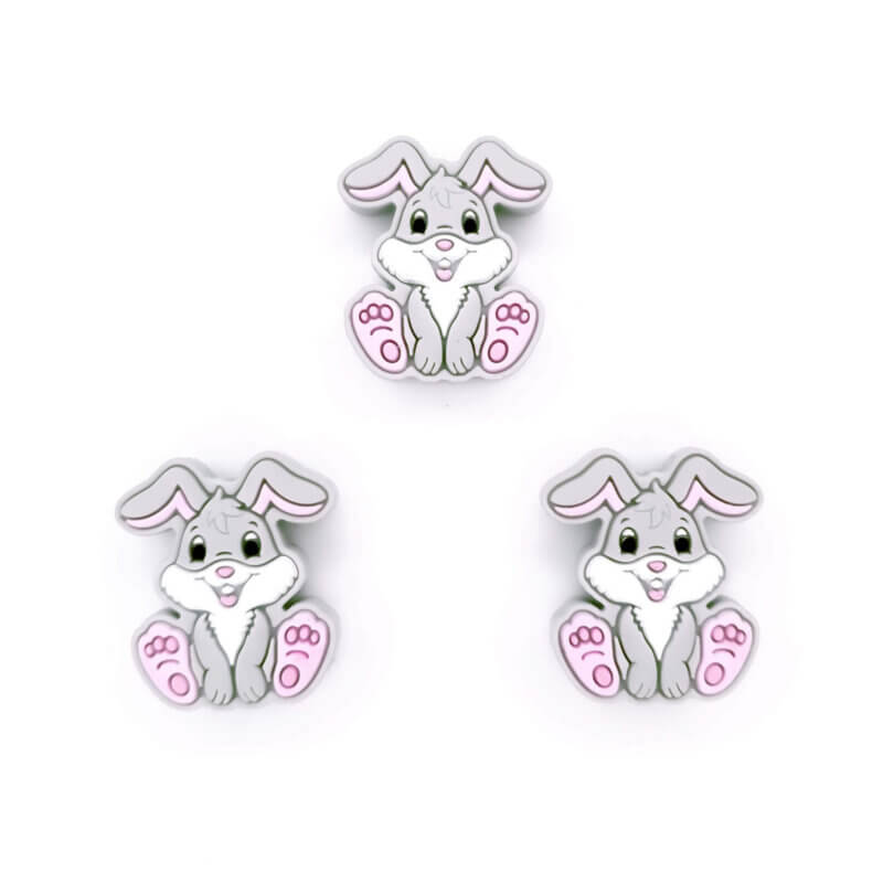 Cordon à perles lapin gris clair pour tétines sans bpa achat en gros