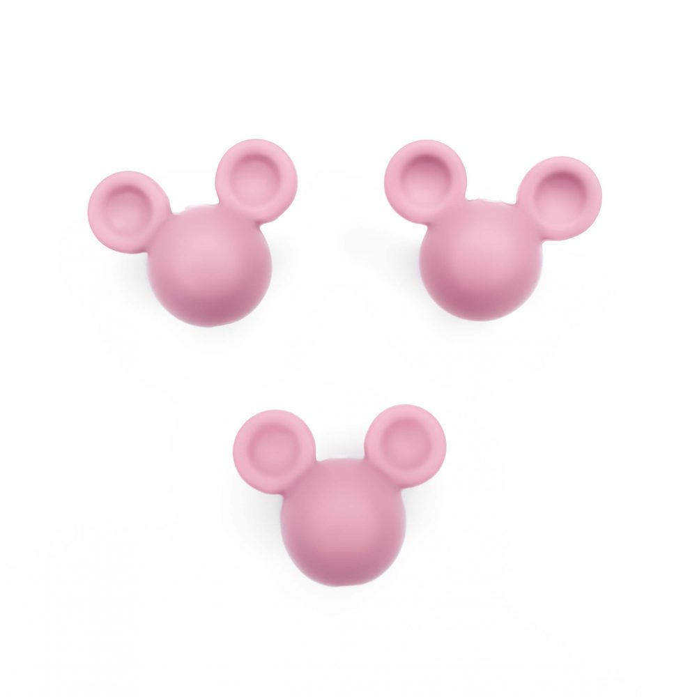 Siliconen kralen - Mickey - 16 mm - Rose