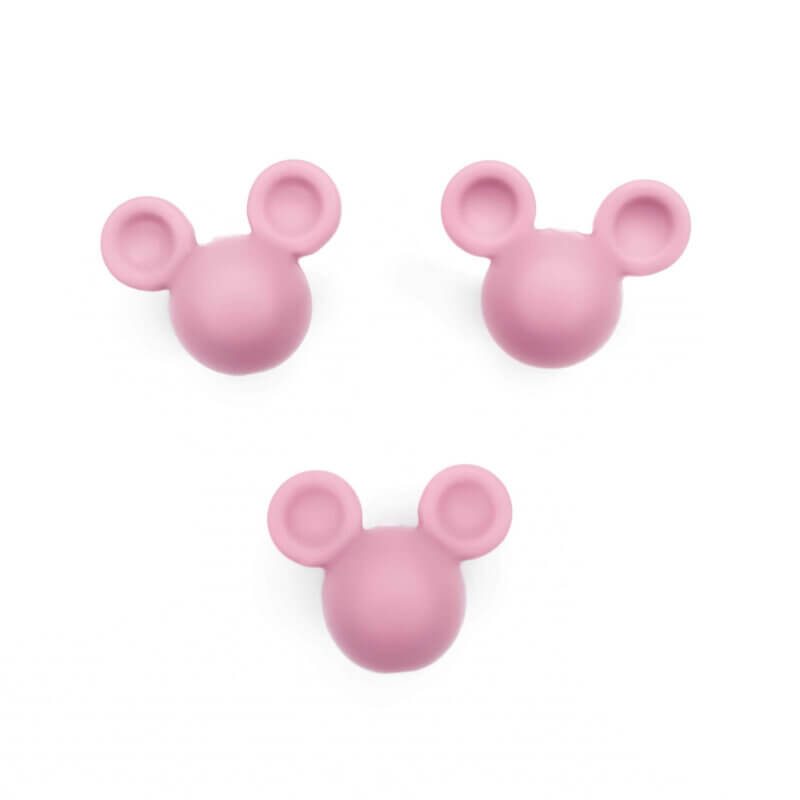 Silicone beads - Mickey - 16 mm - Rose