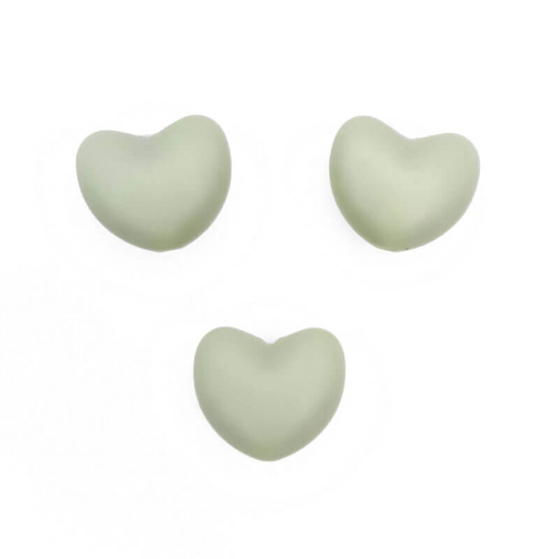Perles en silicone - Coeur - Pistache