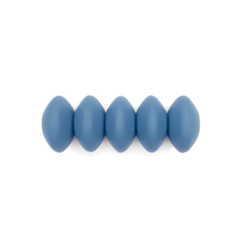 Oval 12 mm silicone bead Steel Blue BPA free Wholesale