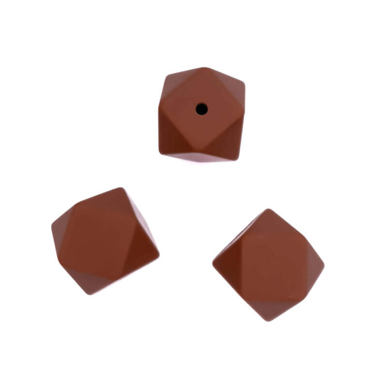 Silicone beads hexagon Chestnut BPA free wholesale pacifier cord