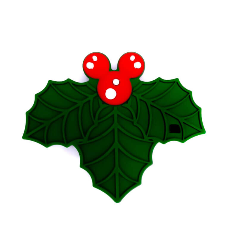 Silicone teething figure holly christmas wholesale bpa free