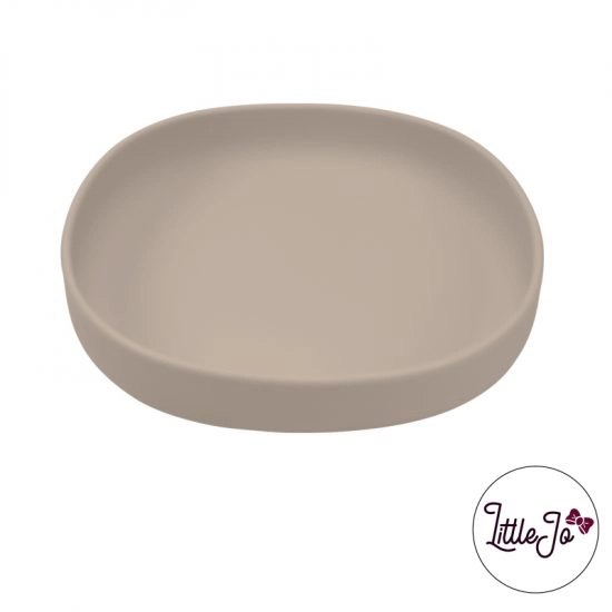 Kinderservies Bord Siliconen Baby Veilig BPA Vrij LittleJo Groothandel Taupe
