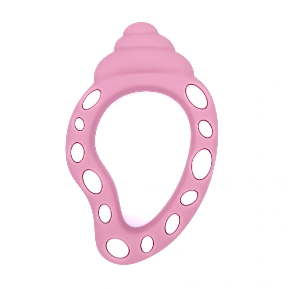 Siliconen bijtfiguur Schelp Framboos Roze groothandel baby accessoires