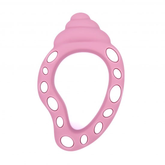 Siliconen bijtfiguur Schelp Framboos Roze groothandel baby accessoires