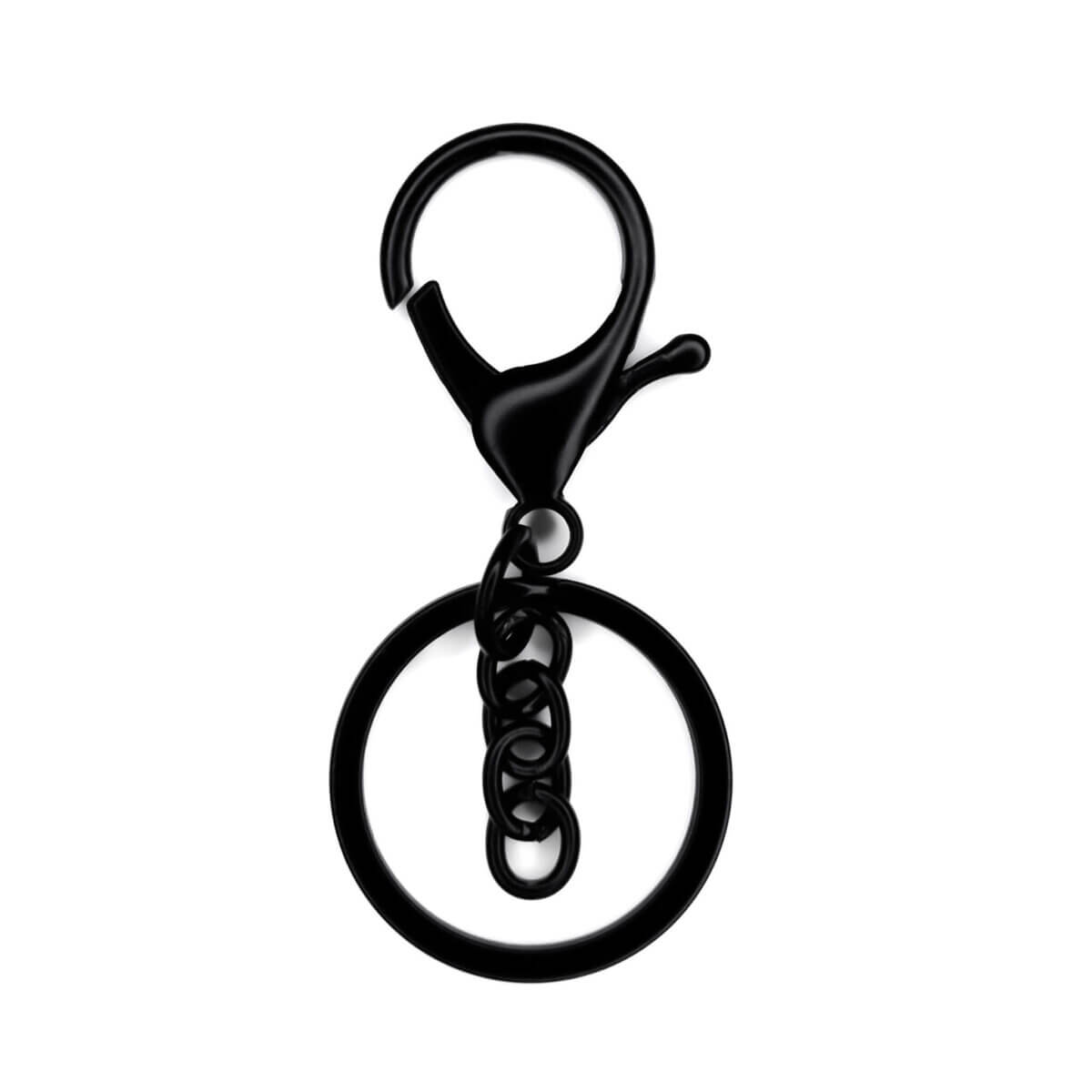 Luxe sleutelhangers - Zilver, Koper, Goud, Titanium en Mat Zwart <ul> <li>5 keuze kleuren: Zilver, Koper, Goud, Titanium en Mat Zwart</li> <li>Met zowel een sleutelring als een ketting voor bevestiging</li> <li>Grote ringen, formaat 29 mm.</li> <li>Grotere musketonhaak dan standaard musketonhaak sleutelhanger, formaat 20 mm.</li> </ul> Jootjes Haakcadeautjes