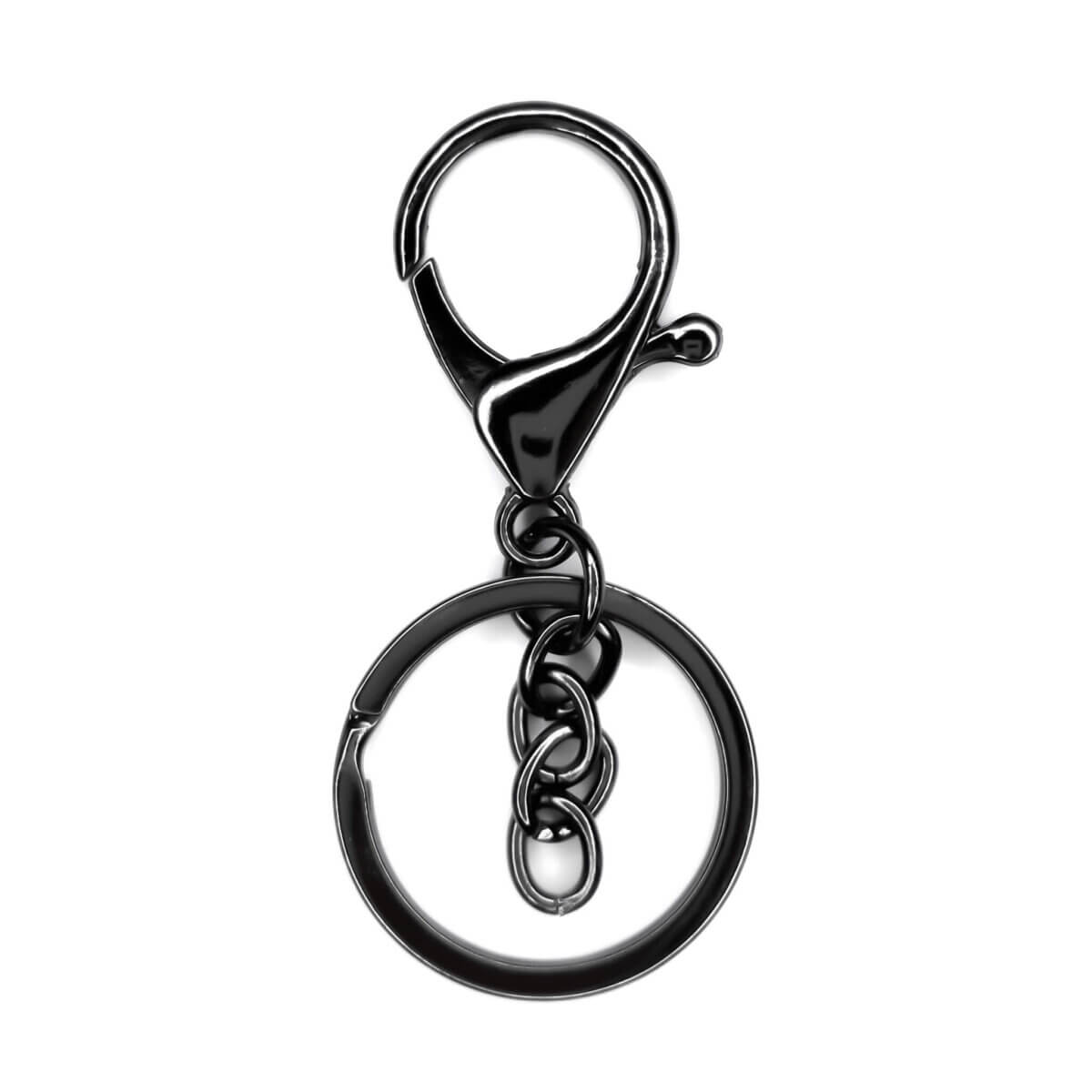 Luxe sleutelhangers - Zilver, Koper, Goud, Titanium en Mat Zwart <ul> <li>5 keuze kleuren: Zilver, Koper, Goud, Titanium en Mat Zwart</li> <li>Met zowel een sleutelring als een ketting voor bevestiging</li> <li>Grote ringen, formaat 29 mm.</li> <li>Grotere musketonhaak dan standaard musketonhaak sleutelhanger, formaat 20 mm.</li> </ul> Jootjes Haakcadeautjes