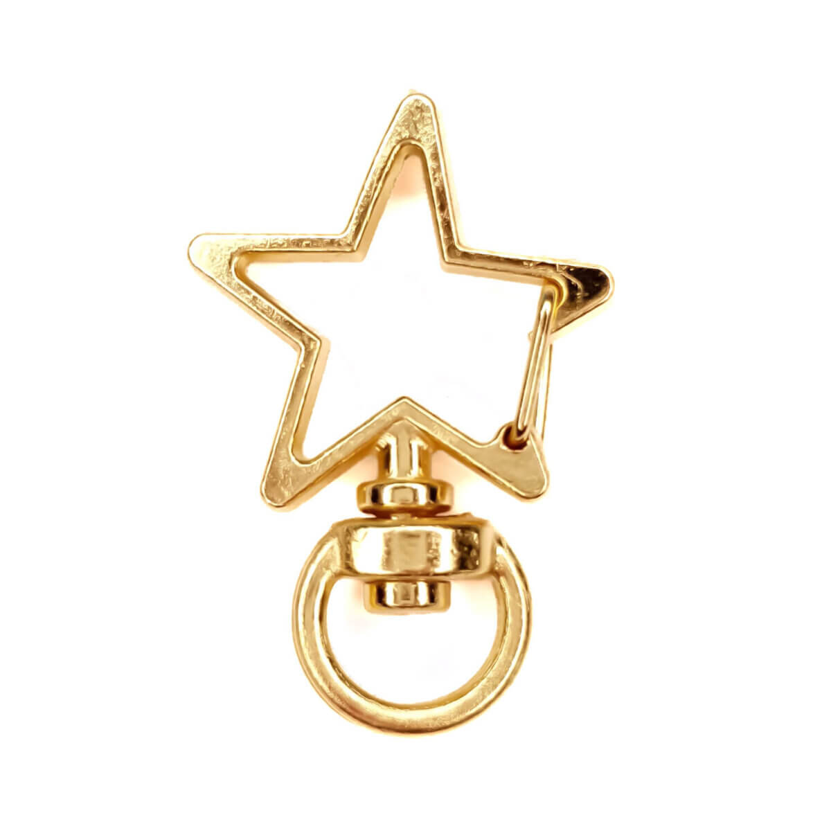 Luxe sleutelhangers - Ster - Zilver, Rosé Goud en Glanzend Goud <ul> <li>3 keuze kleuren: Zilver, Rosé Goud en Glanzend Goud</li> <li>Met zowel een sleutelring als een ketting voor bevestiging</li> <li>Grote ster, formaat ca 29 mm.</li> <li>Grotere musketonhaak dan standaard musketonhaak sleutelhanger, formaat 20 mm.</li> </ul> Jootjes Haakcadeautjes