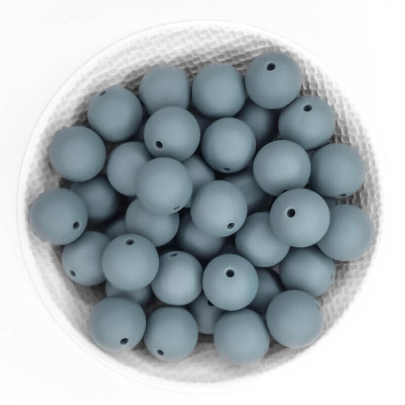 Silicone beads bpa free wholesale pacifier cord teething ring ocean gray old blue grayish blue