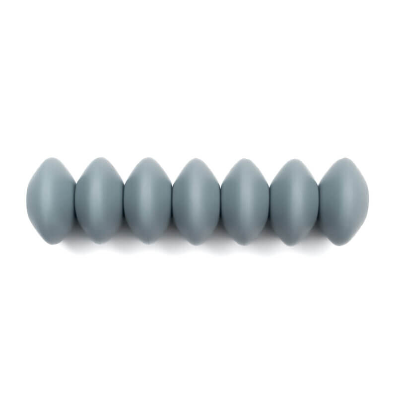 Silicone beads discus oval 12 mm ocean