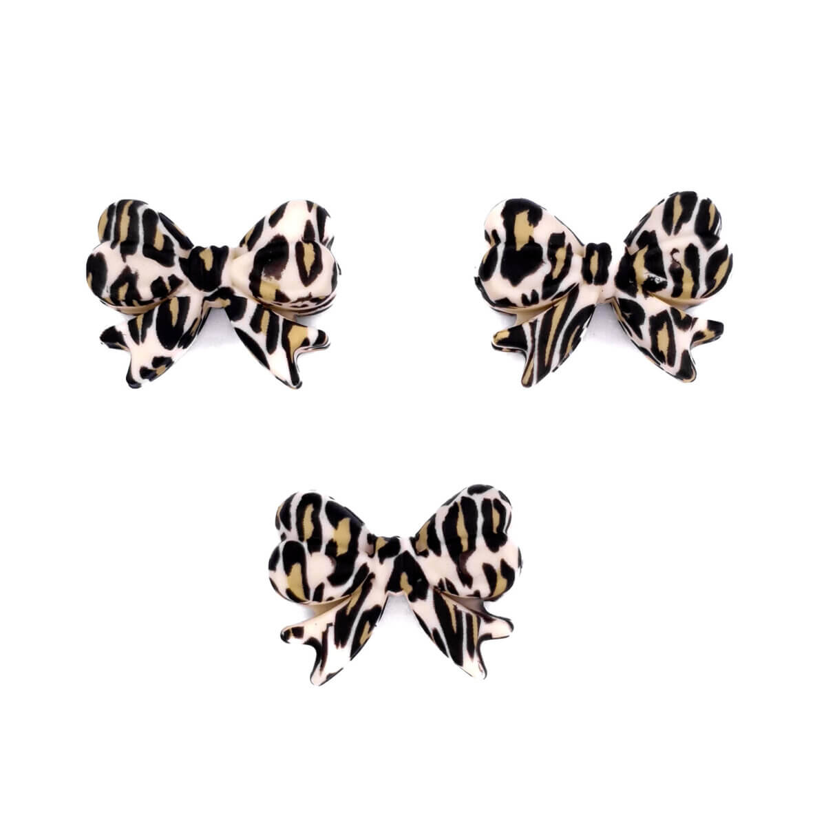 Silicone beads bow leopard beige brown wholesale buy bpa free