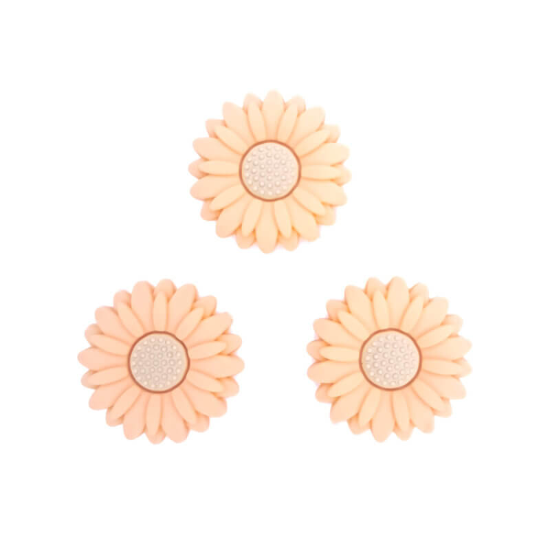 Silikon Perle Blume Pfirsich Daisy 30 mm Großhandel Schnuller Schnur